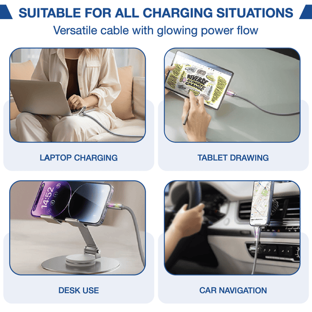 Voxku™ Ultracharge 4 In 1 240w Fast Charging Cable 1m2